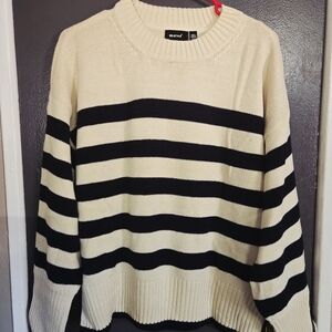 Striped Black and Cream Sweater